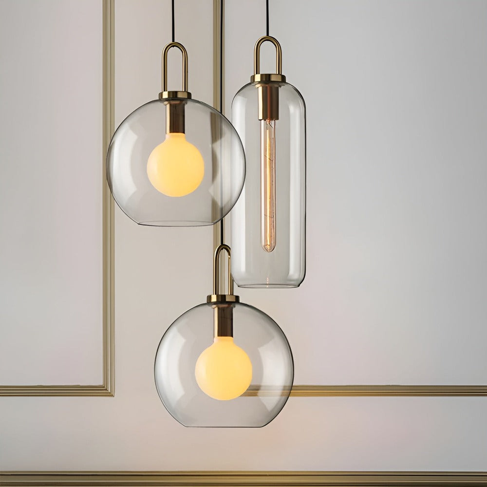 GlassGleam Taklampa - Enkelsidig Vintage Glasglobslampa