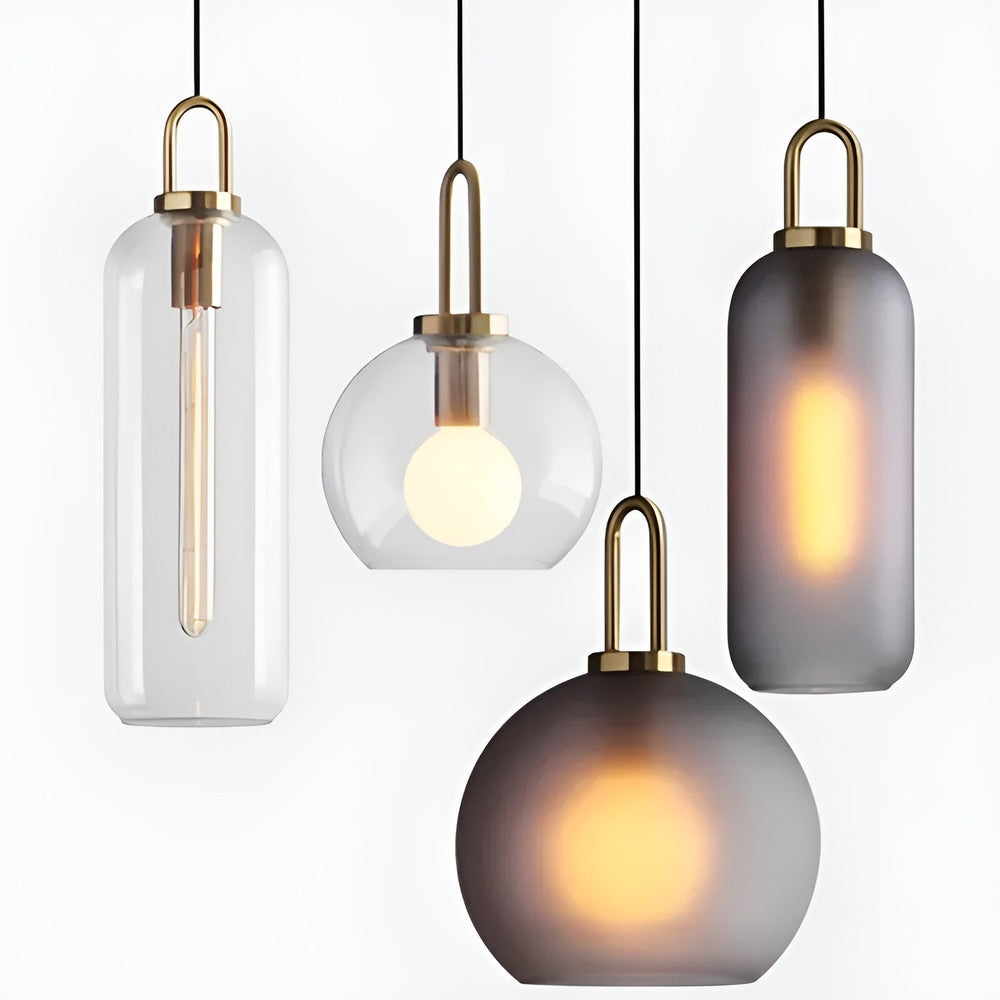 GlassGleam Taklampa - Enkelsidig Vintage Glasglobslampa