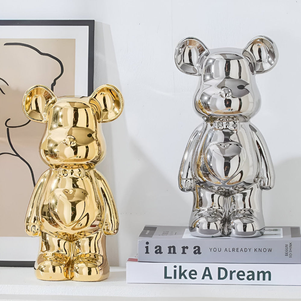 GlossiBear Figur - Färgglad Modern Björkonst Staty
