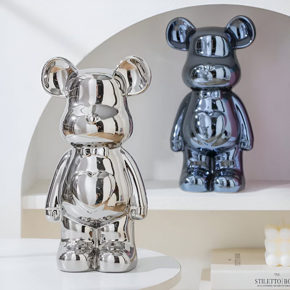 GlossiBear Figur - Färgglad Modern Björkonst Staty