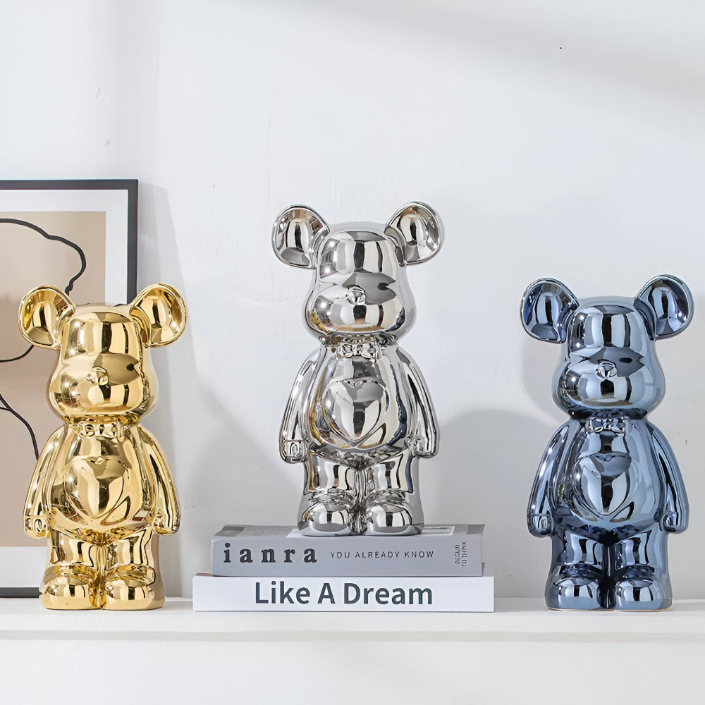 GlossiBear Figur - Färgglad Modern Björkonst Staty