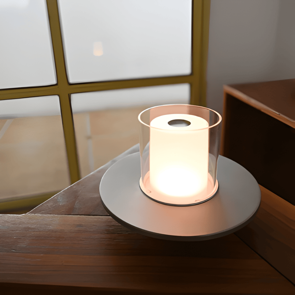 GlowGest Bordslampa - Modern Uppladdningsbar Cylindrisk Ljus LED Skrivbordslampa