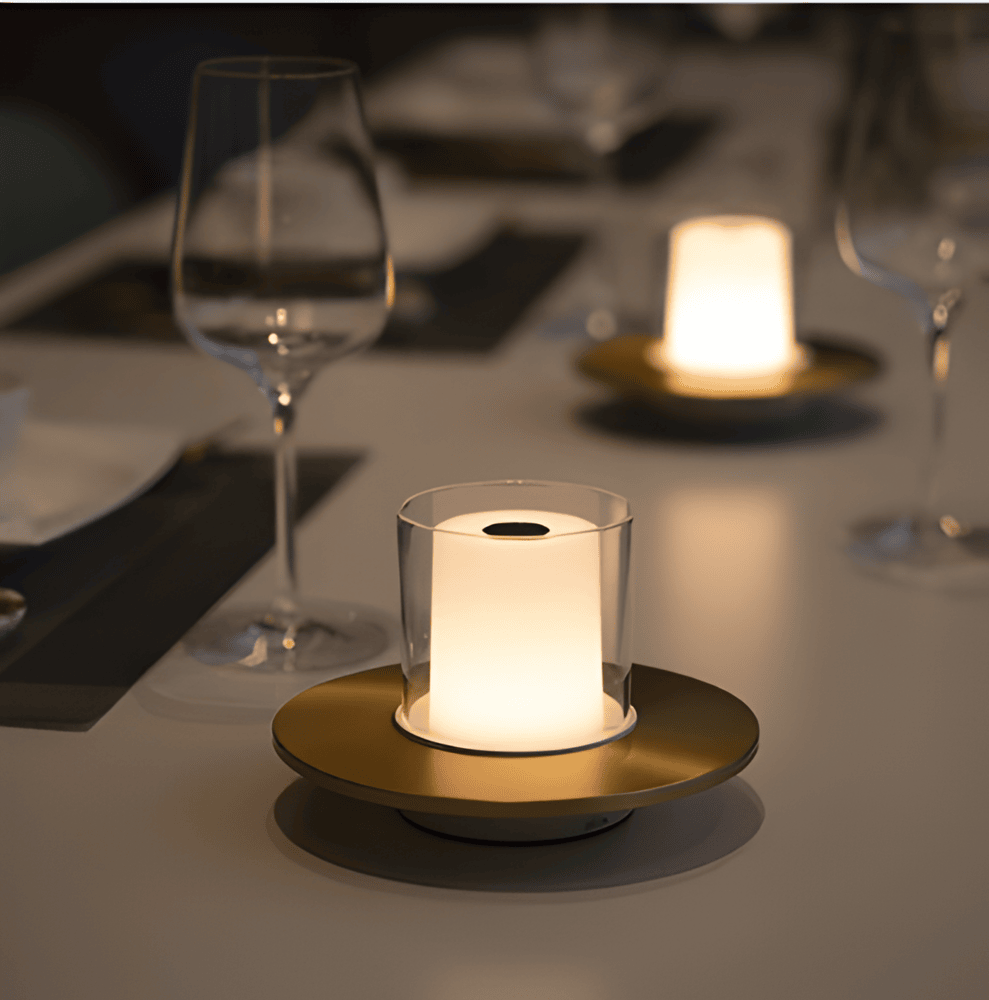 GlowGest Bordslampa - Modern Uppladdningsbar Cylindrisk Ljus LED Skrivbordslampa