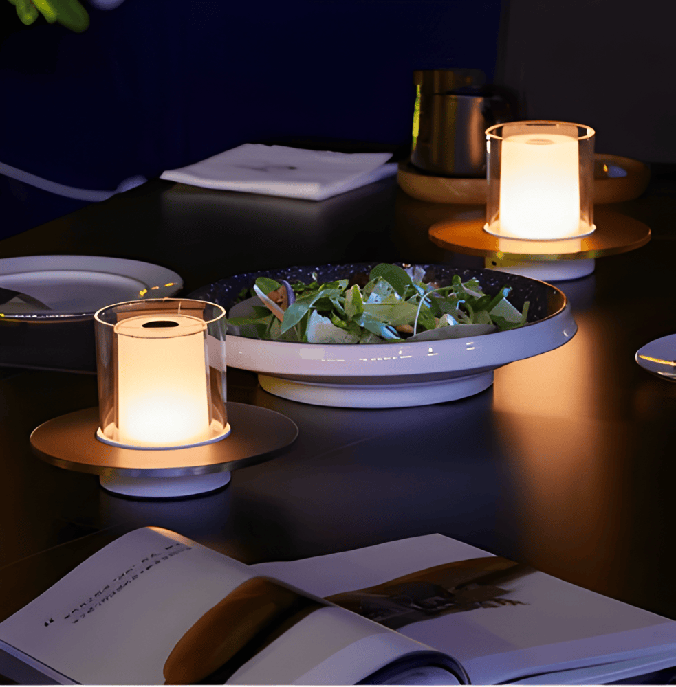 GlowGest Bordslampa - Modern Uppladdningsbar Cylindrisk Ljus LED Skrivbordslampa