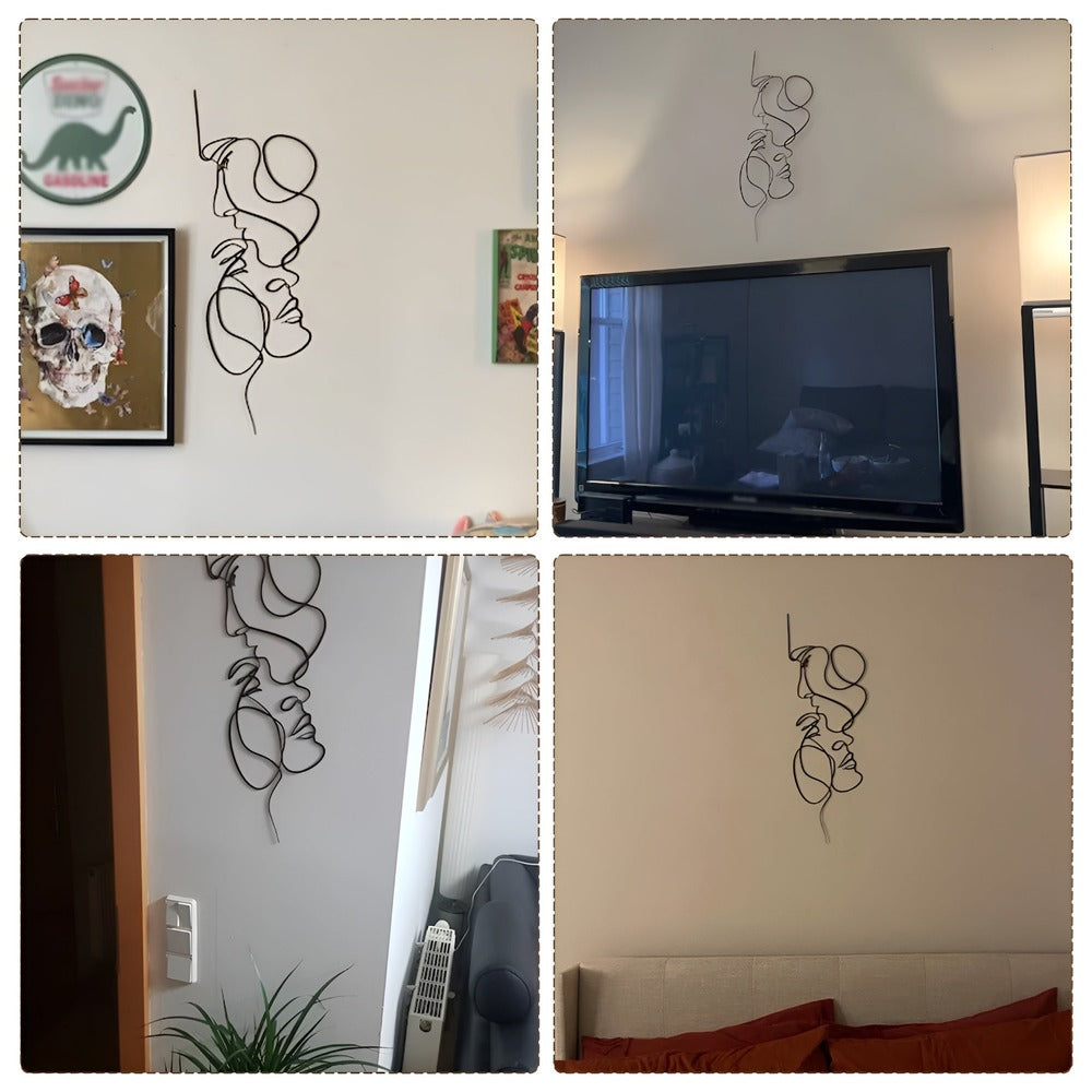 Graciösa linjer - Unik 3D-Väggdekoration i Metall för Minimalistiska hem
