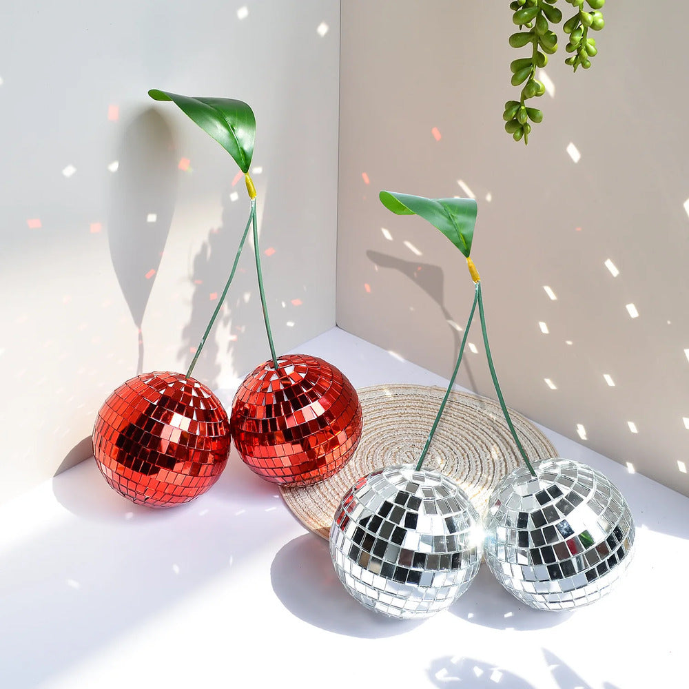Handgjorda Körsbär Disco Kula - Exklusiva Dekorationsornament för Scen och Partystämning