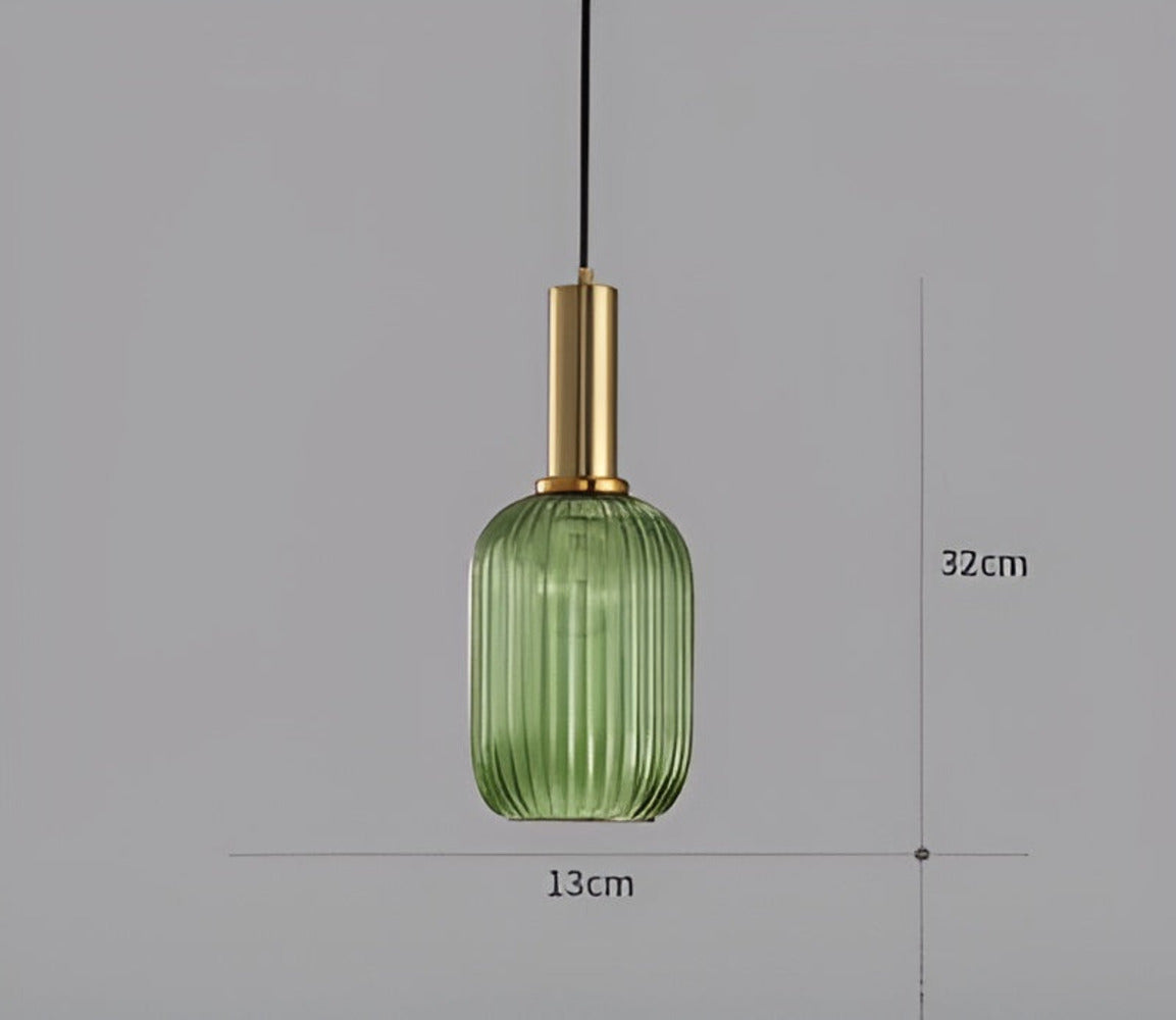 HuedRibbad Taklampa- Randig Ljuskrona i Vintageglas