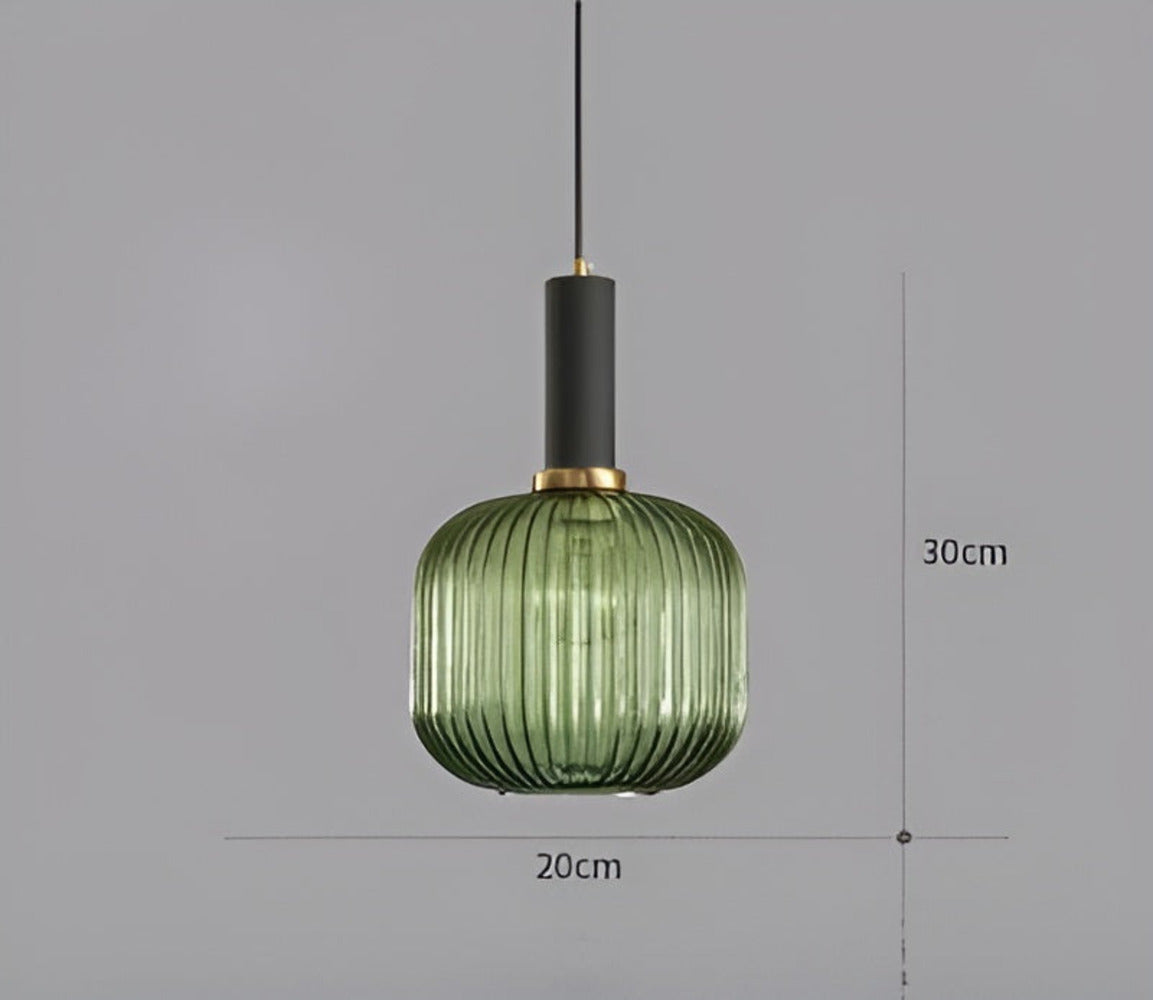 HuedRibbad Taklampa- Randig Ljuskrona i Vintageglas