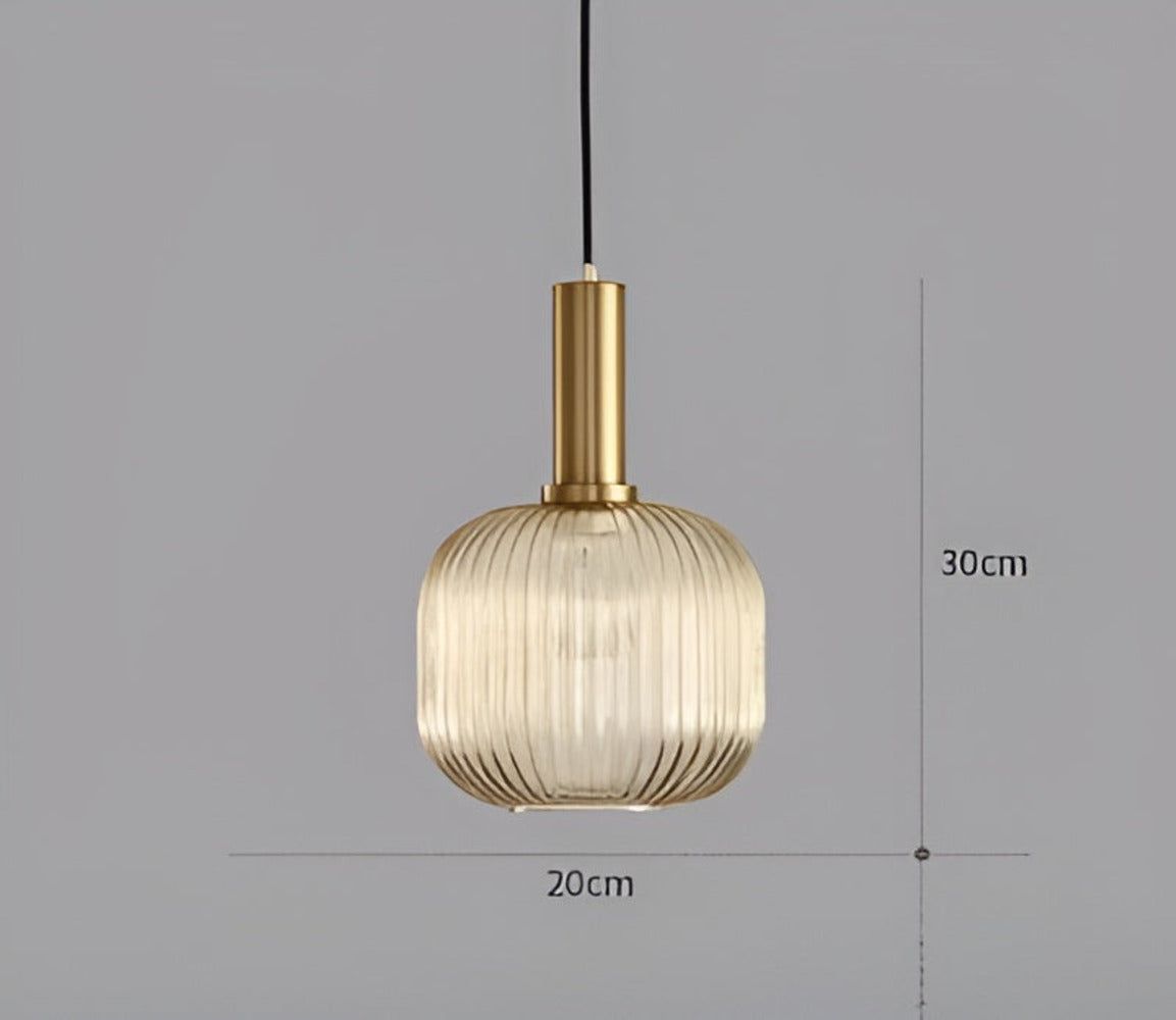 HuedRibbad Taklampa- Randig Ljuskrona i Vintageglas