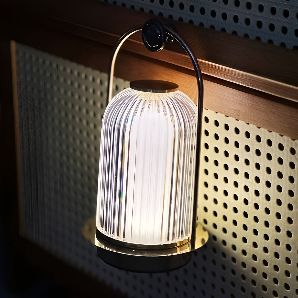 IllumiFlex Bärbar Bordslampa i Akryl - Lampa för cCamping - Lampa med Touch Kontroll