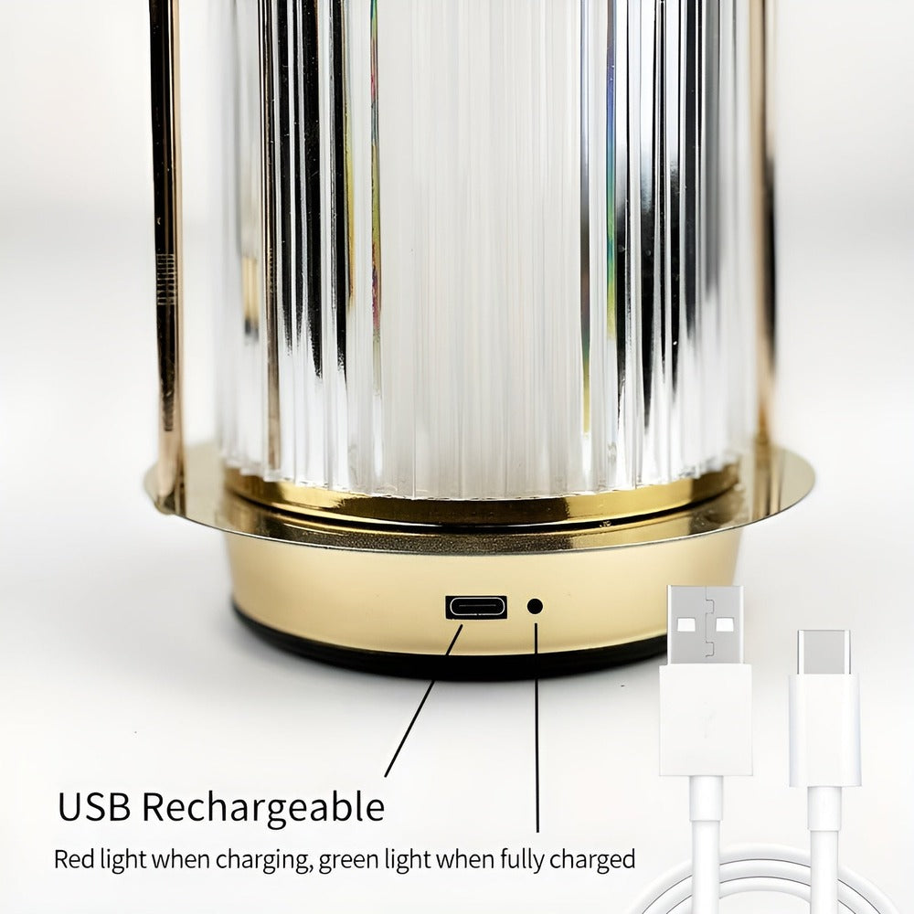 IllumiFlex Bärbar Bordslampa i Akryl - Lampa för cCamping - Lampa med Touch Kontroll