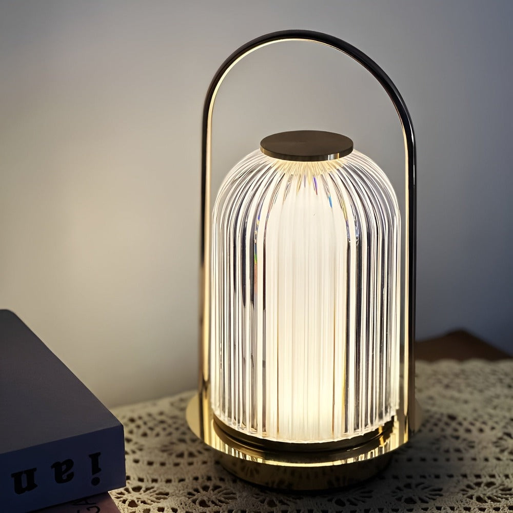IllumiFlex Bärbar Bordslampa i Akryl - Lampa för cCamping - Lampa med Touch Kontroll
