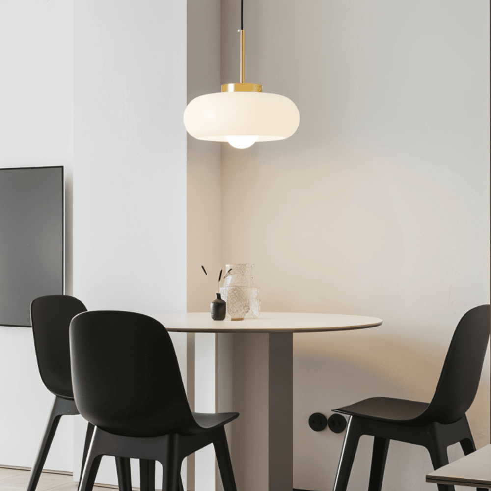 Kupollampa i Koppar - Retro Orange Vit Bauhaus LED-Pendellampa