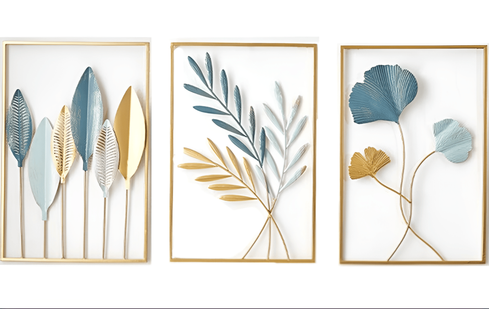 Leafy Luxe - Nordisk Metallväggkonst Inspirerad av löv för Stilrena hem