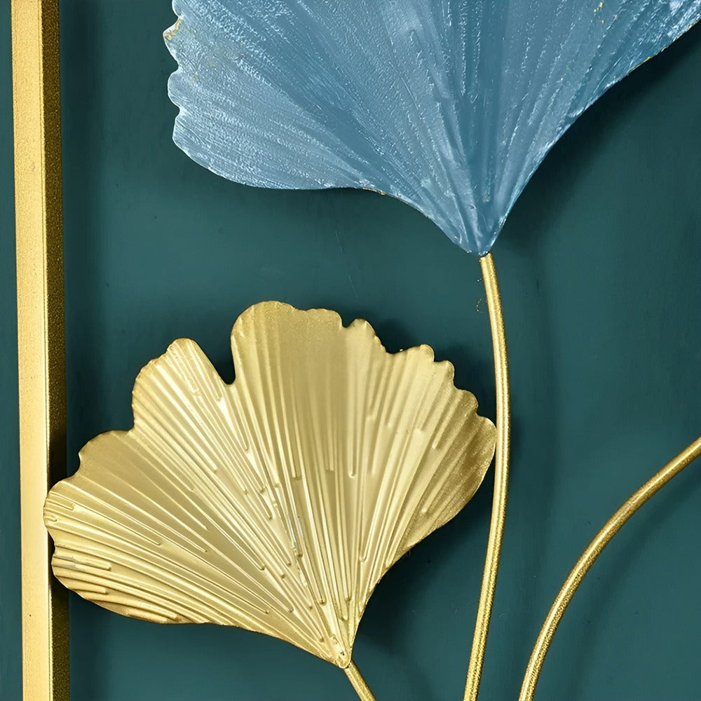 Leafy Luxe - Nordisk Metallväggkonst Inspirerad av löv för Stilrena hem
