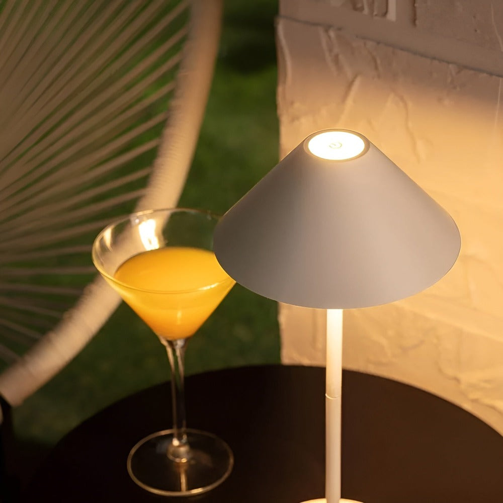 LumiLuxe - Dimbar Nordic Cone LED-bordslampa med Touchkontroll