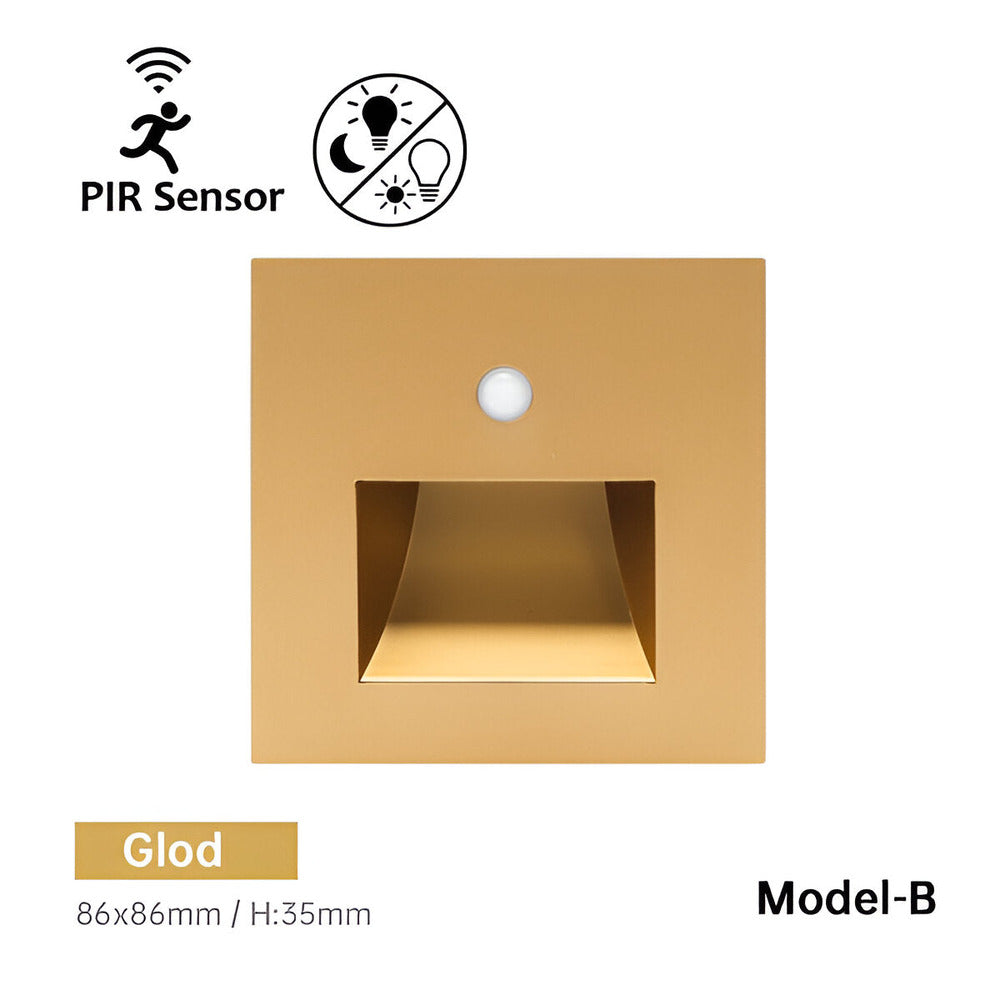 LumiStep Vägglampa - Infälld Vägglampa med Rörelsesensor För Trappor