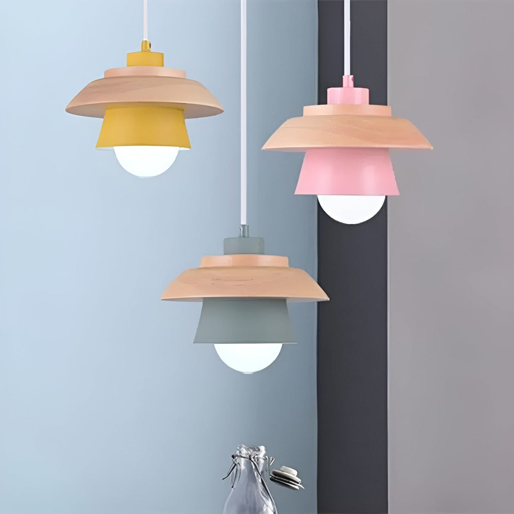 LuminLoft Taklampor - Minimalistiska Macaron-Pendellampor av Trä