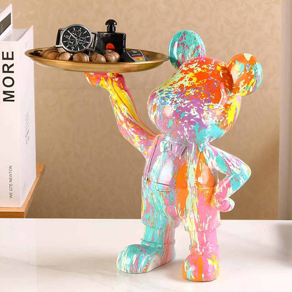 Luxe Bear - Multifunktionell Handgjord Figur och Organisatör i Harts