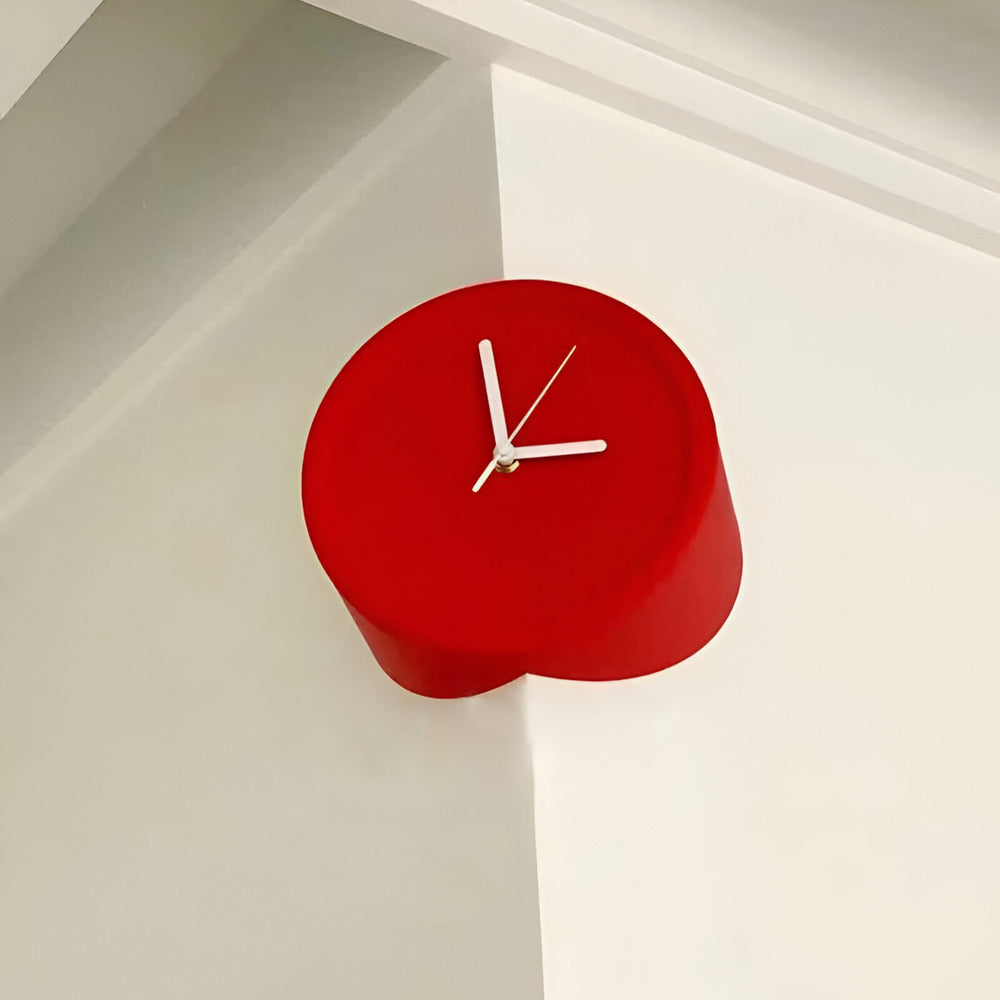 Minimalistisk hörnväggsklocka 30 cm – Ljudlös, modern för sovrum och vardagsrum – Dopamine Decor