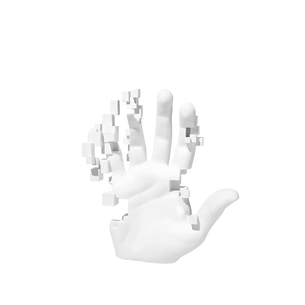 Mosaik Hand Staty - Abstrakt Resin Glitch Hand Palm Figur Prydnad