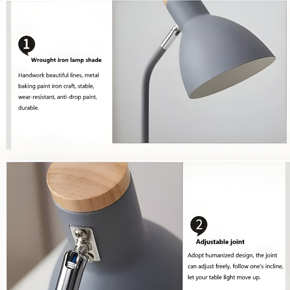 Nordisk Inspirerad Justerbar LED Bordslampa för Inredning – Ögonvänlig Belysning för Läsning och Vardagsrum