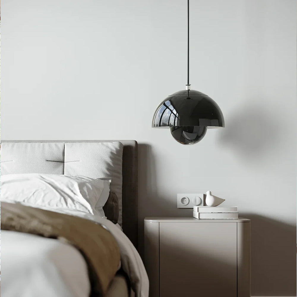 Nordisk metallpendellampa 25 cm – nordisk design, blommform, retrostil