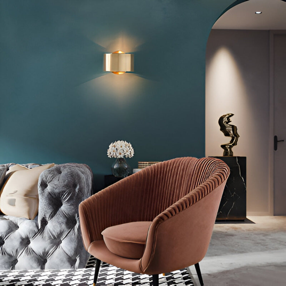Nutida Guld Trommellampa - Minimalistisk Design med 1 Glödlampa