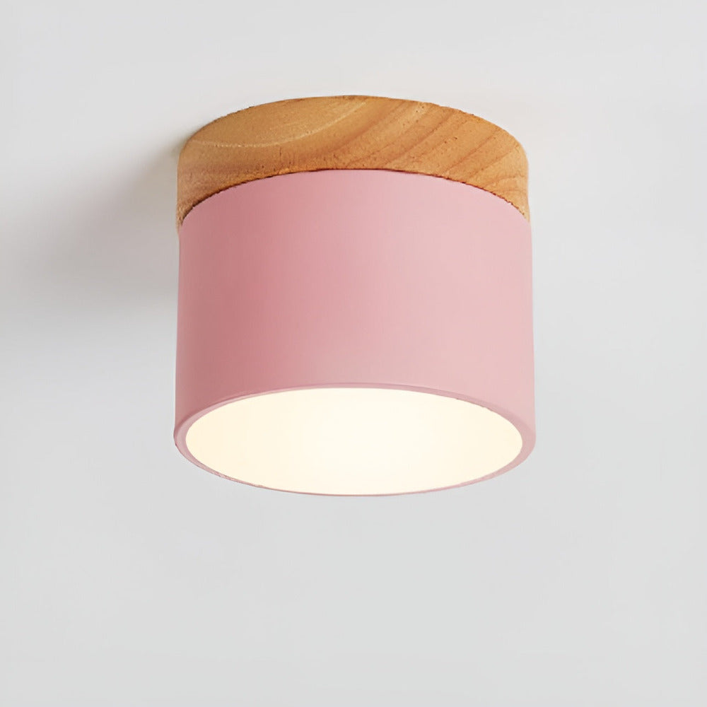 PastelGlow Cylinderlampa - Vintage Flush Mount Taklampa