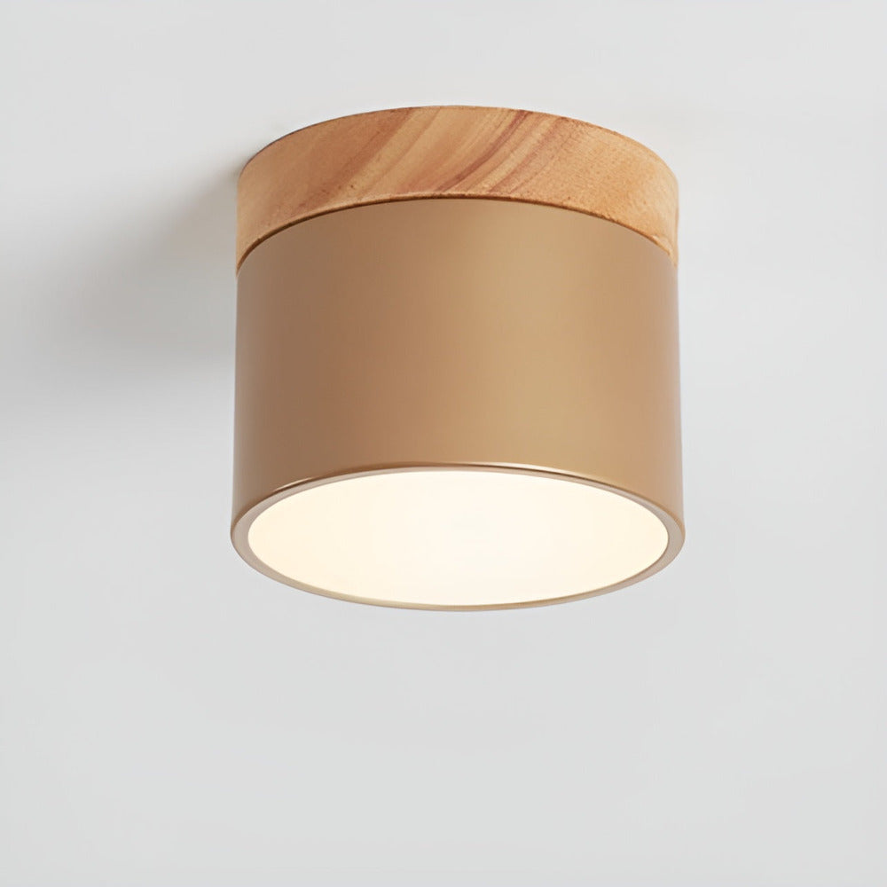 PastelGlow Cylinderlampa - Vintage Flush Mount Taklampa