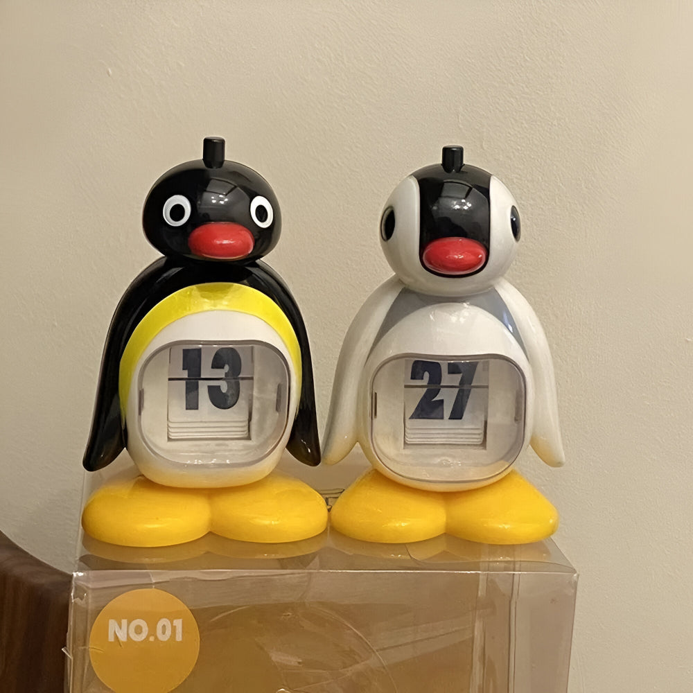 B/W Hue Penguin Kalender - Charmig Borddekoration och Funktionell Datums Tracker