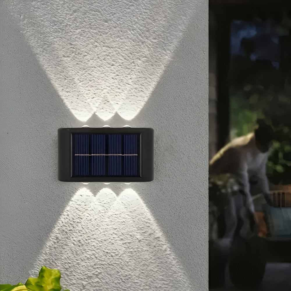 RectaSolaria Vägglampa - 2/4 stycken IP65 Vattentät 6LED Solarlampa Trädgård - Upp och Ner Utomhusbelysning