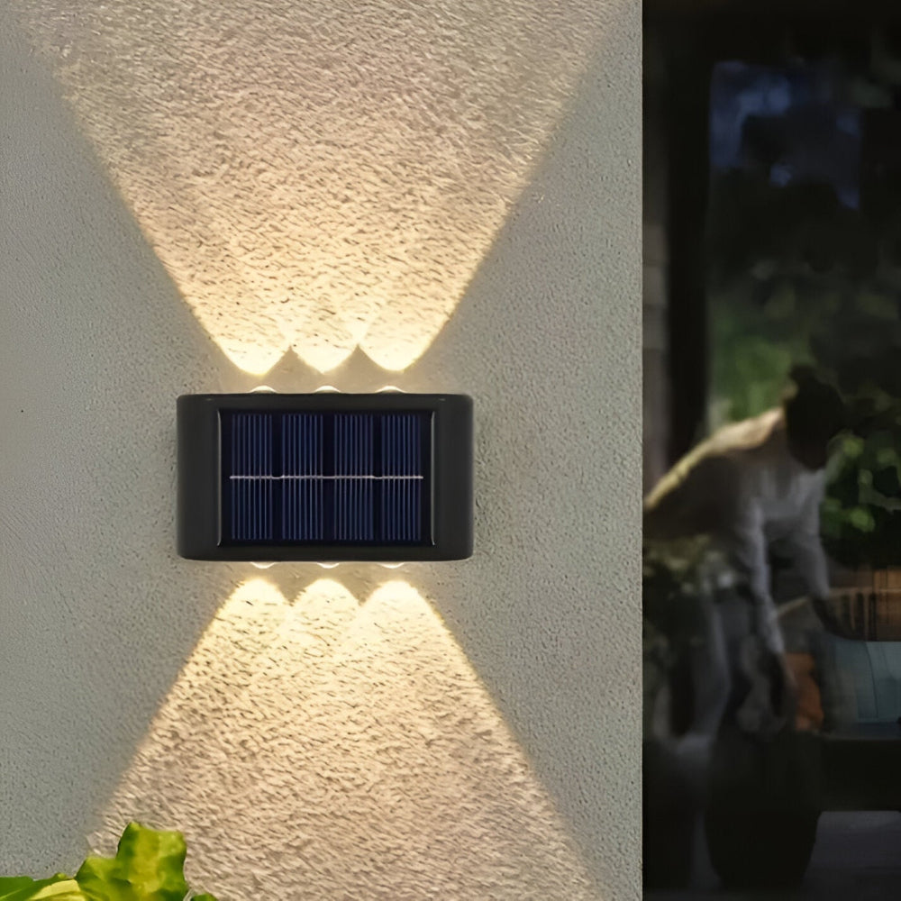 RectaSolaria Vägglampa - 2/4 stycken IP65 Vattentät 6LED Solarlampa Trädgård - Upp och Ner Utomhusbelysning