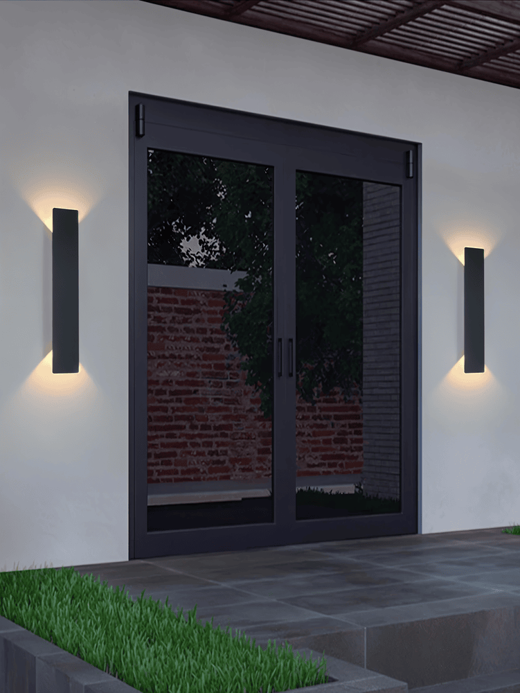 Rectangle WallLight - Rektangulär Vägglampa i Svart Aluminium För Inomhus- och Utomhusbruk