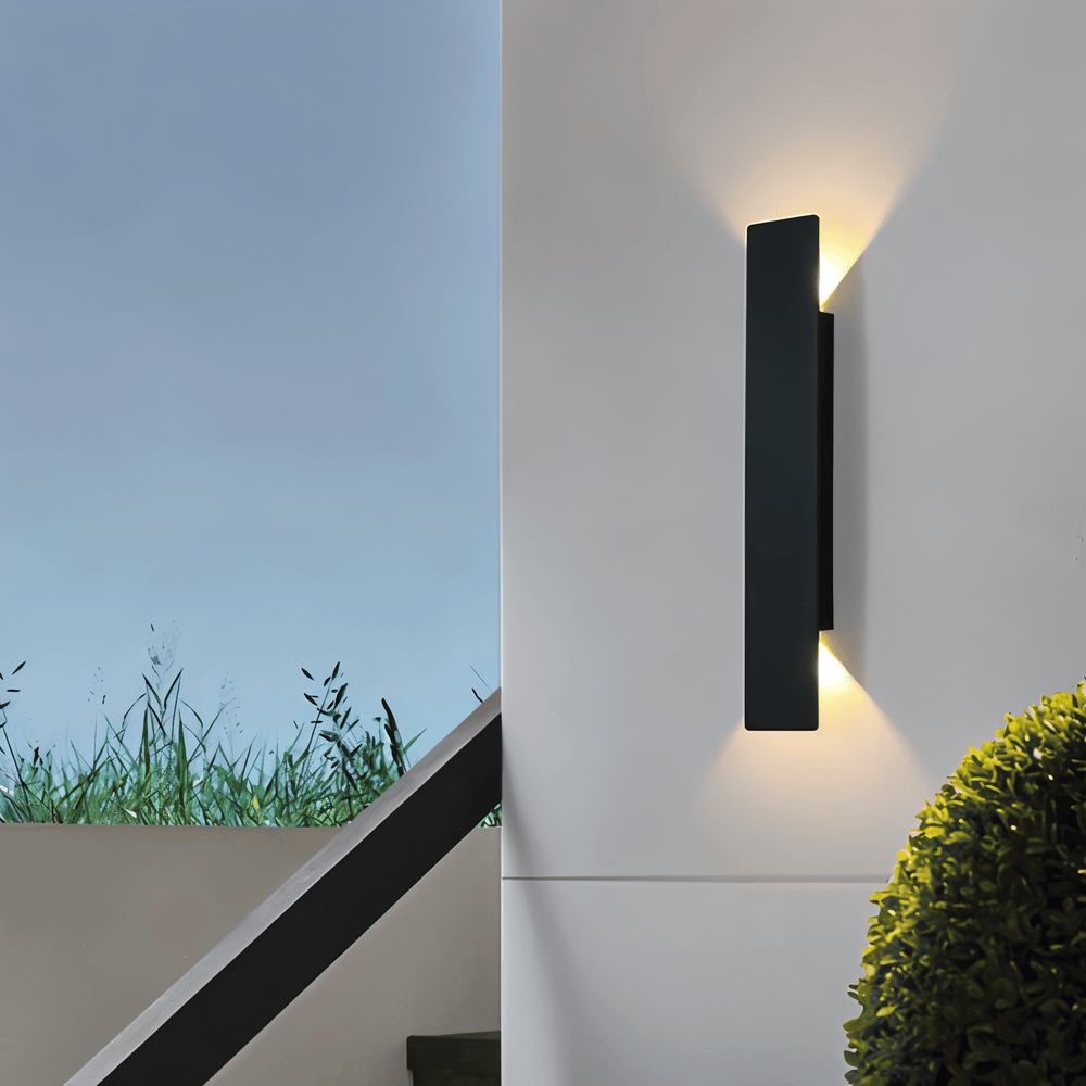 Rectangle WallLight - Rektangulär Vägglampa i Svart Aluminium För Inomhus- och Utomhusbruk
