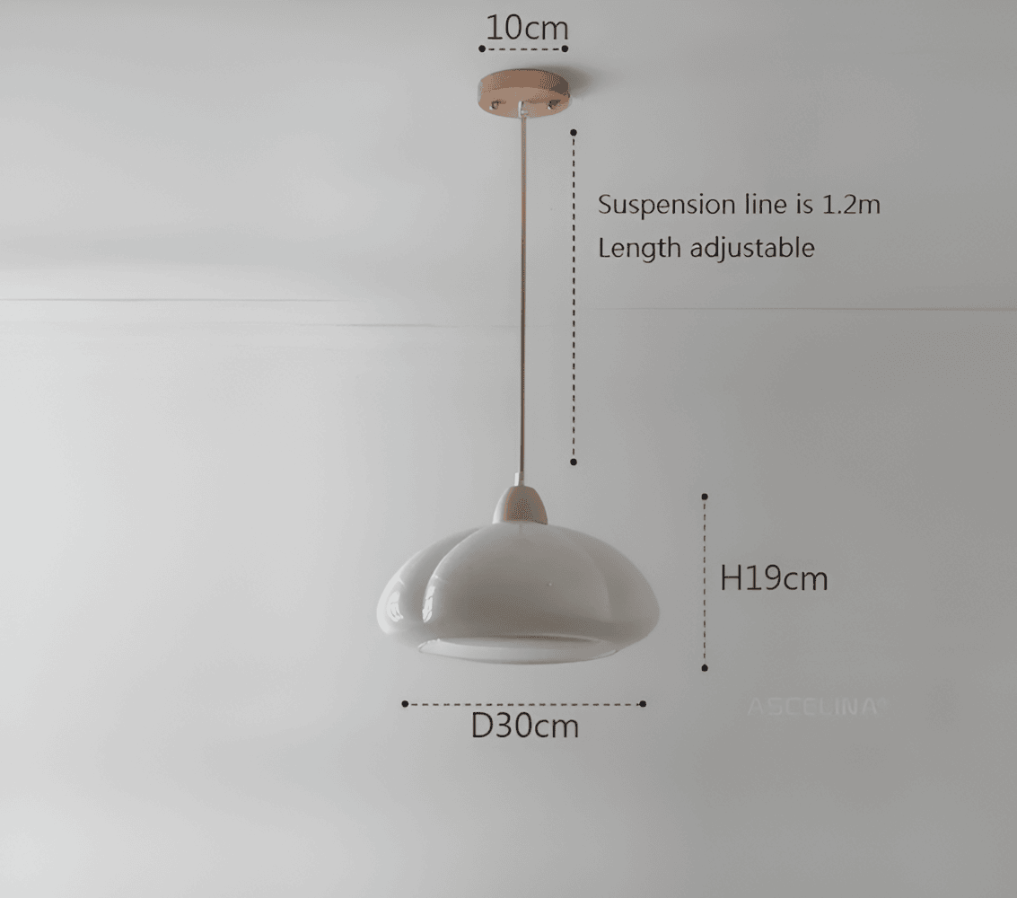 Pendellampa i retrostil - Pumpkin-inspirerad pendellampa i nordiskt glas och trä