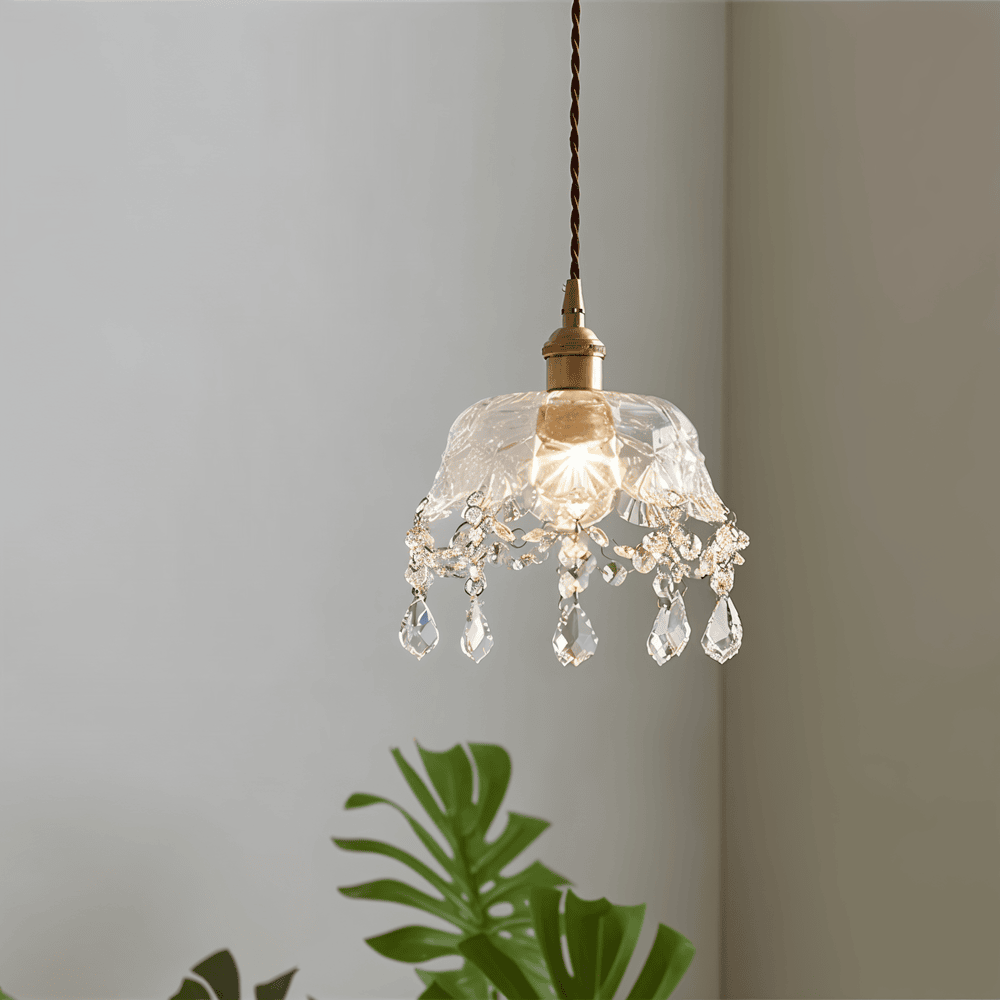 Retro Chime Ljuskrona - Lyxiga kristallglas Pendel Lampskärm