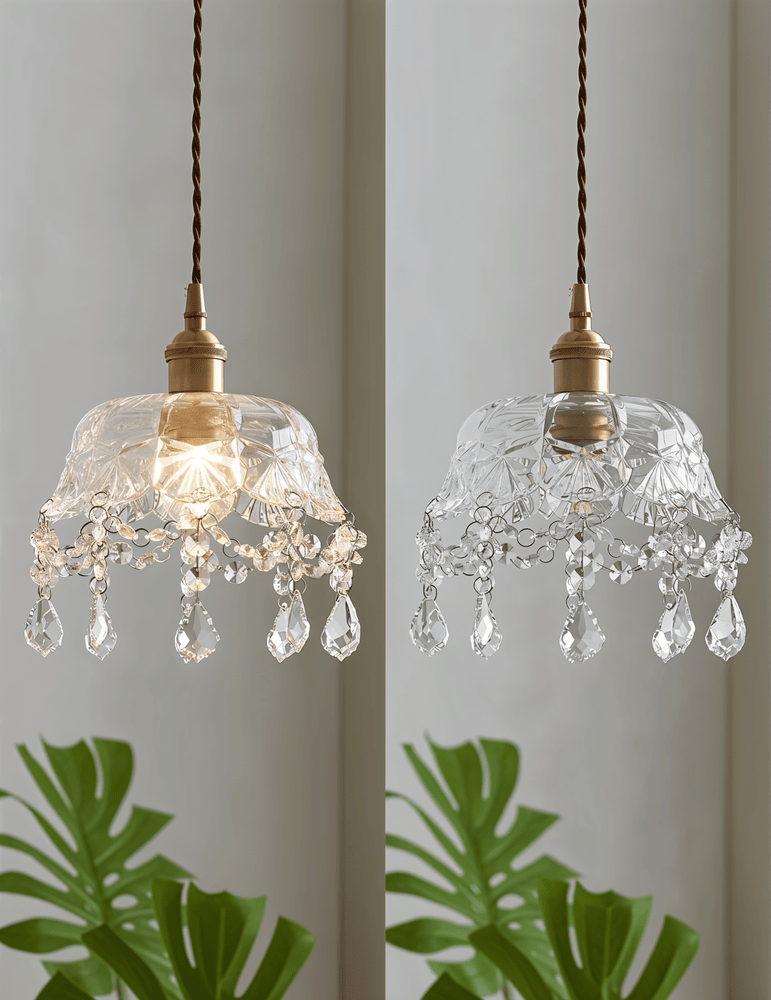 Retro Chime Ljuskrona - Lyxiga kristallglas Pendel Lampskärm