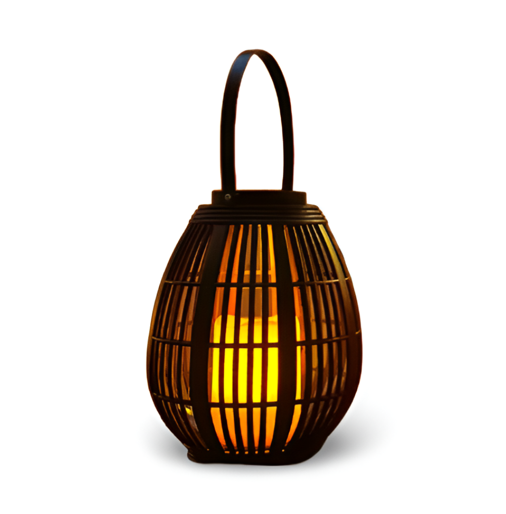 Rotin Solarlampa för Dekorativ Balkong- och Trädgårdsbelysning