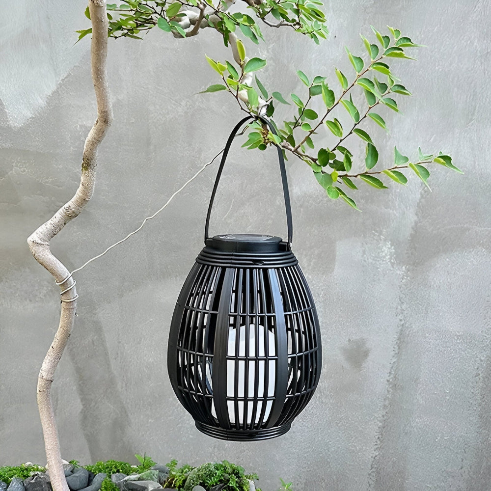Rotin Solarlampa för Dekorativ Balkong- och Trädgårdsbelysning