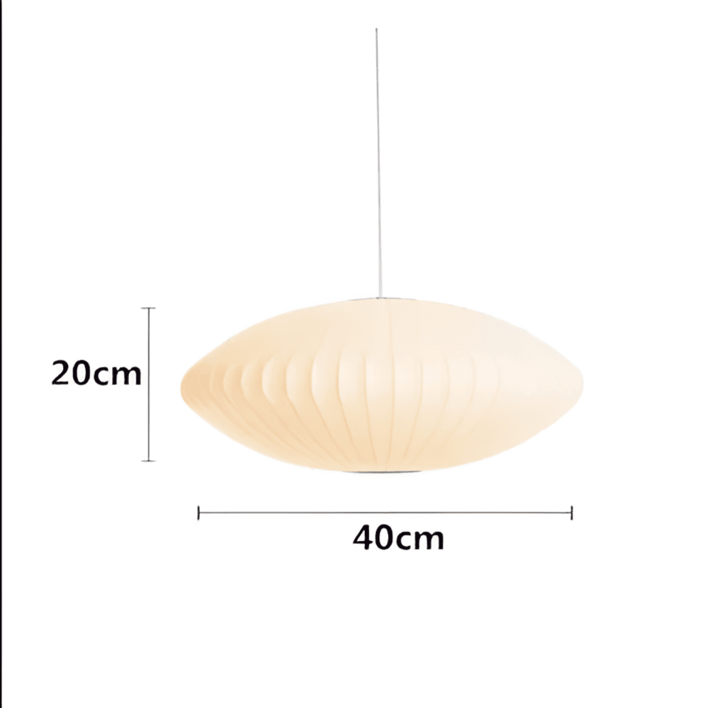 RoundRipples - Vit 50/60 cm baldakin i tyg, pendellampa i bubbelform