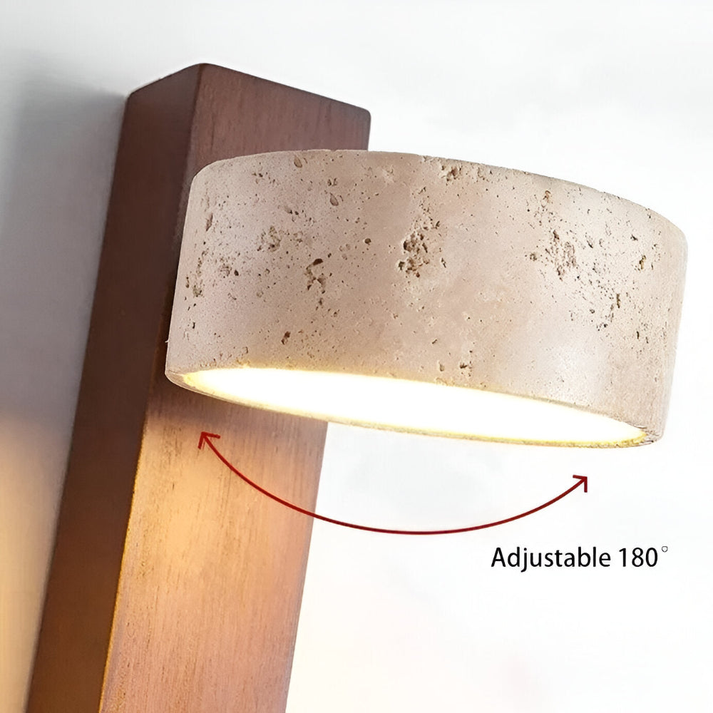 Rund LED Vägglampa med Naturstensytan | Stilig Vägglampa för Inomhusbruk