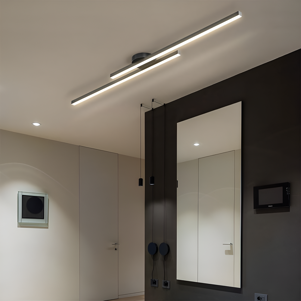Klassisk Aluminium Semi Flush LED Taklampa för Vardagsrummet