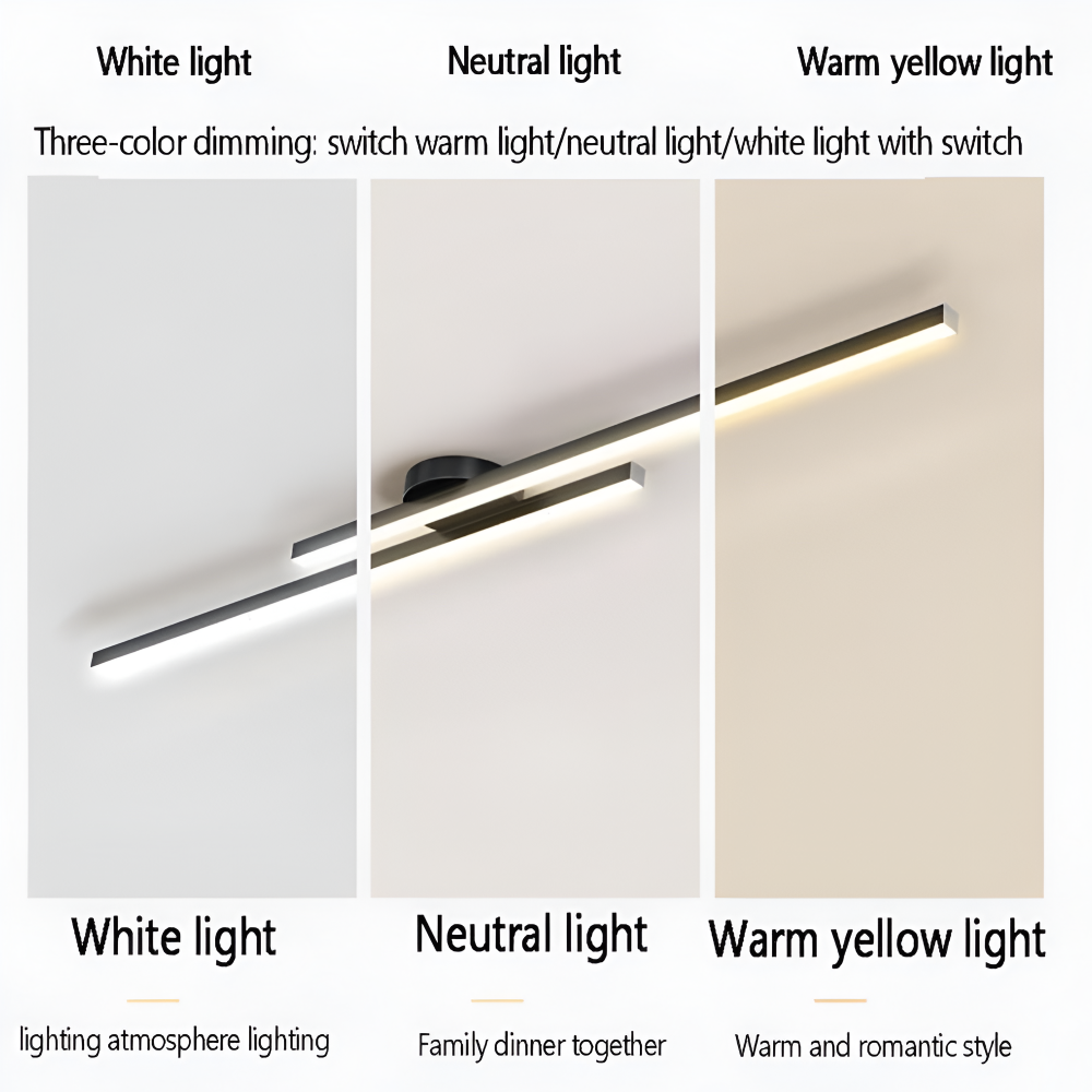 Klassisk Aluminium Semi Flush LED Taklampa för Vardagsrummet