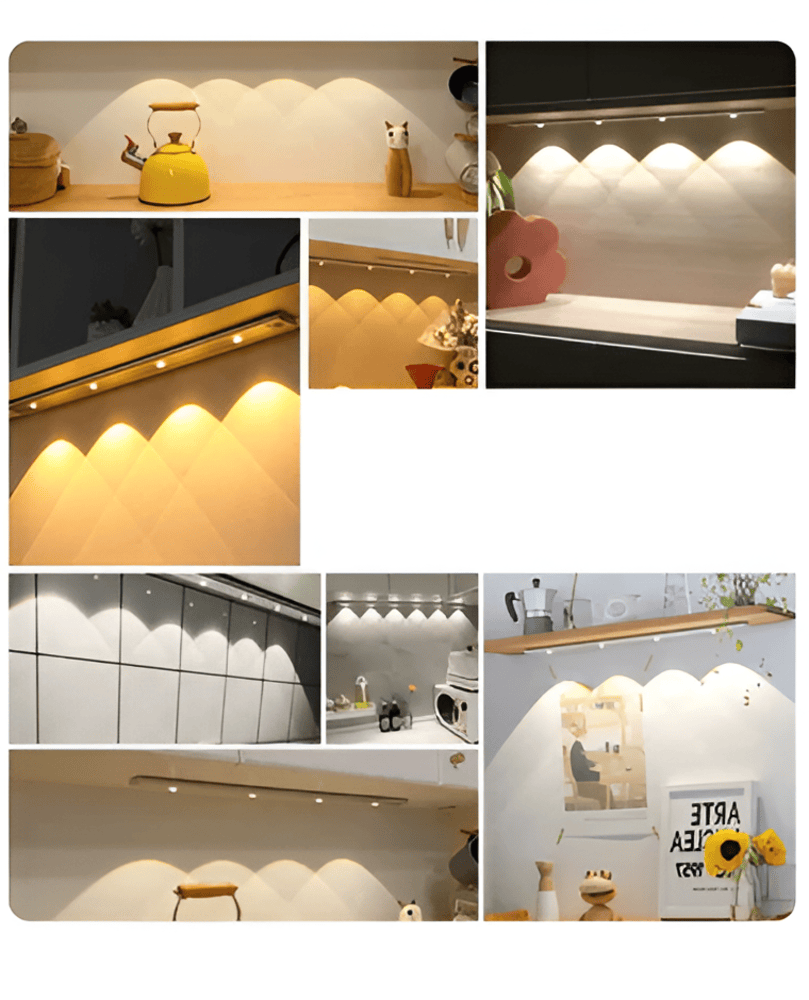 SensoBeam LED Strip - Ultratunn, USB-laddningsbar vägglampa i Aluminium med PIR-sensor