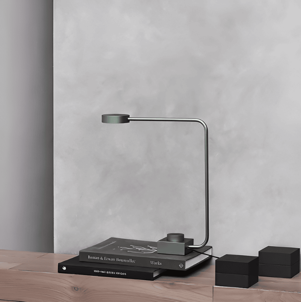 Skrivbordslampa i Aluminium - Dimbar LED-Lampa med Böjd Design