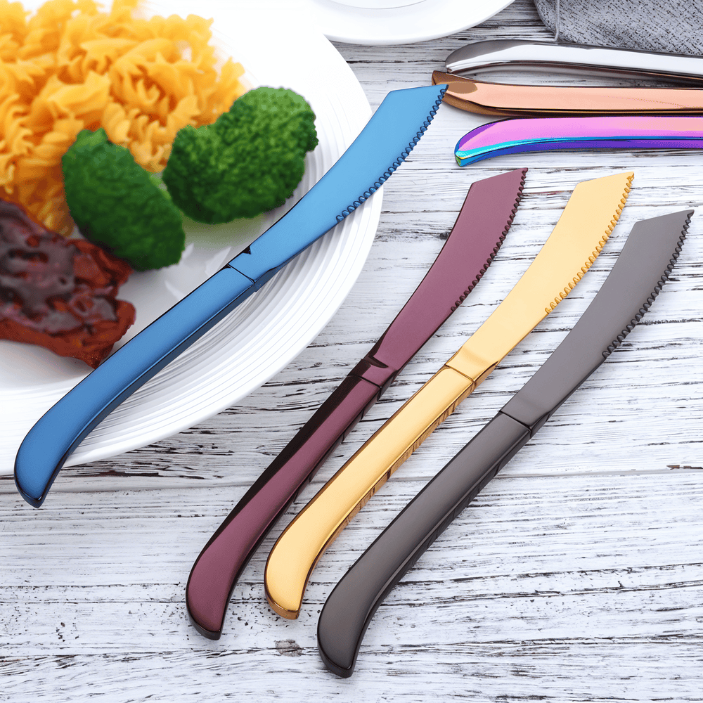 Snyggt Tandat Knivset - 4/6-Delars Bestickset i Rostfritt Stål