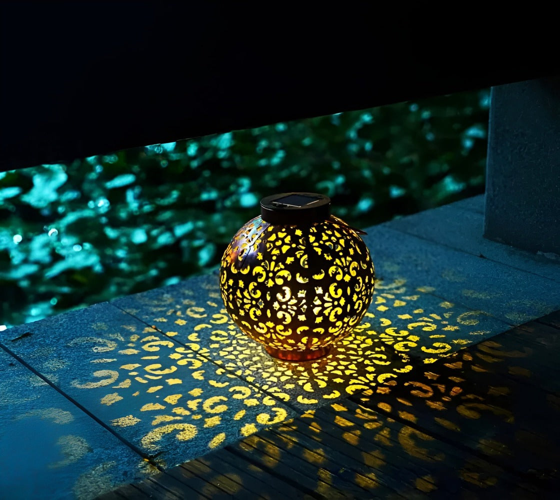 SolarGlow - Vintage Solcellsdriven Utomhuslampa - Vattentät Utomhuslampa