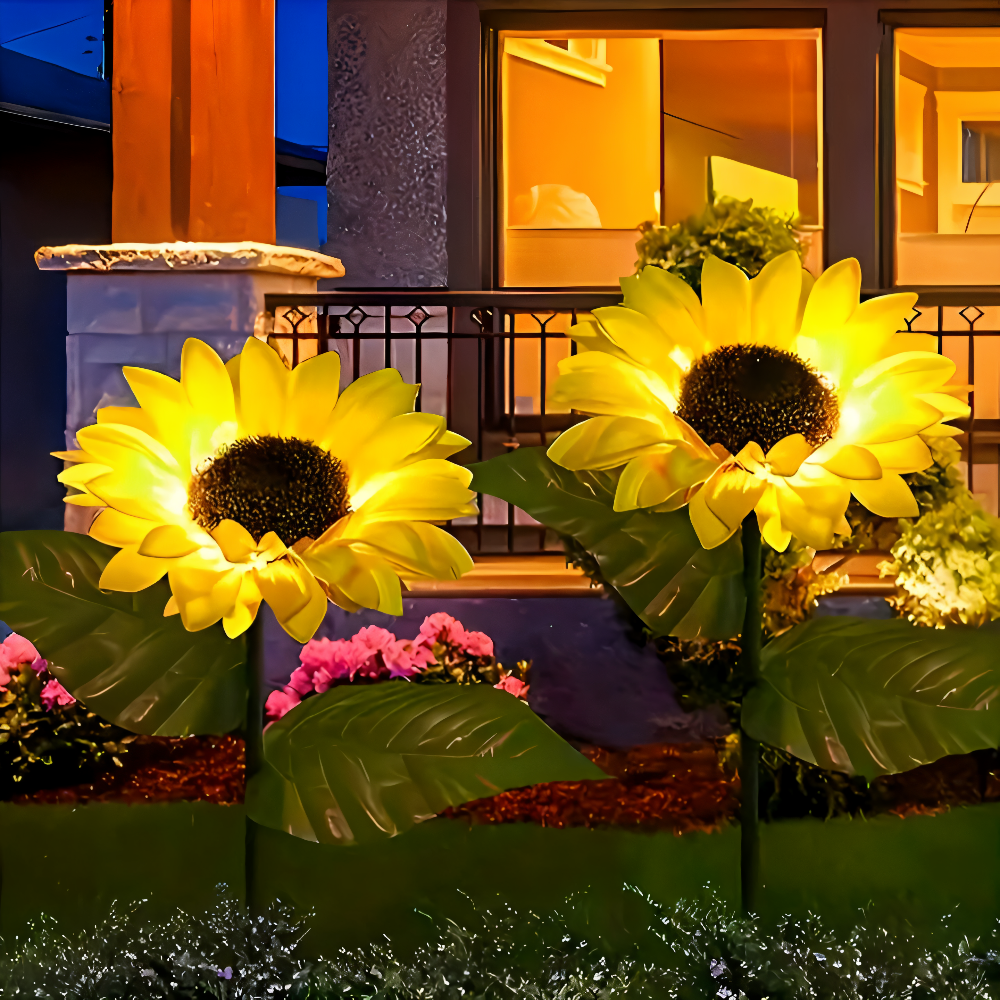 SunieBloom - IP65 Väderbeständig Realistisk Solros Trädgårdsbelysning - LED Solarlampa Trädgård