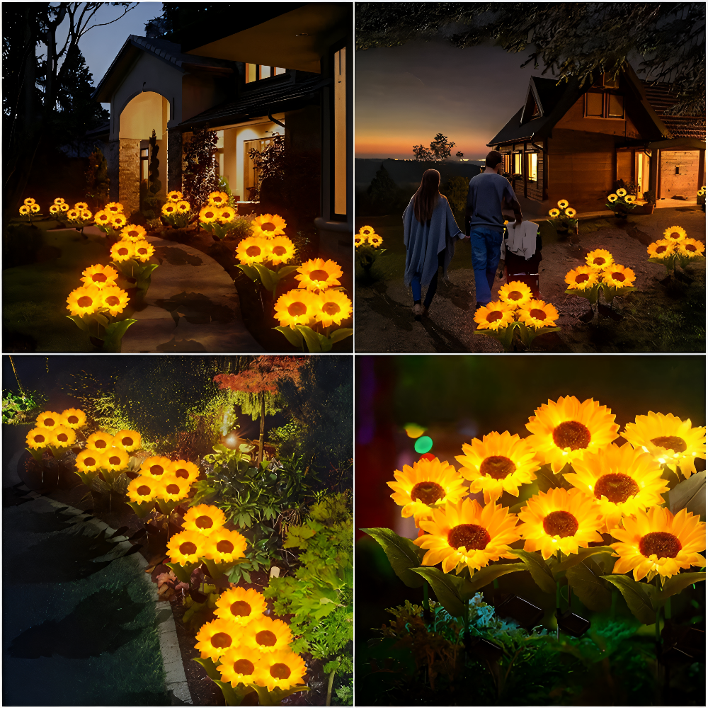 SunieBloom - IP65 Väderbeständig Realistisk Solros Trädgårdsbelysning - LED Solarlampa Trädgård